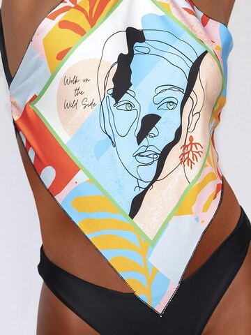 High neck Bikini 'Trikini - Wild Spirit' di Flavia Valentini in nero