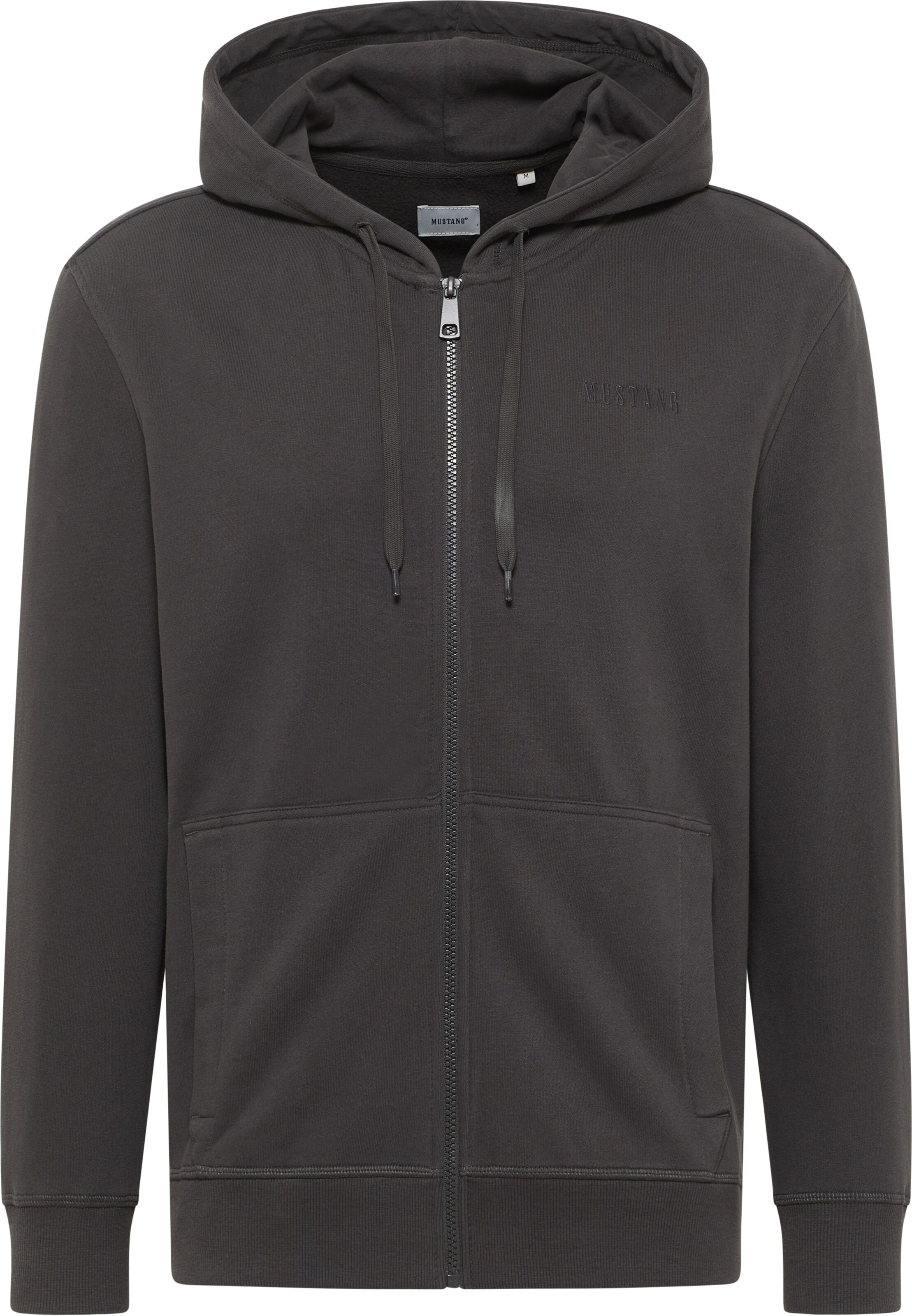 MUSTANG Zip Up Hoodie in Black ABOUT YOU