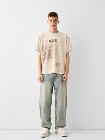 Bershka T-Shirt in Beige