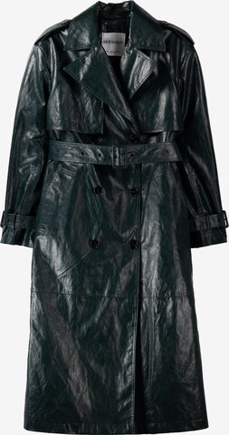 Bershka Between-Seasons Coat in Green: front