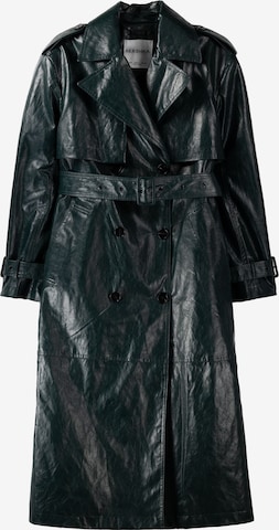 Bershka Between-Seasons Coat in Green: front