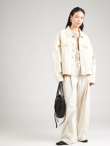 GUESS JEANS - Pierna ancha Pantalón vaquero plisado en beige