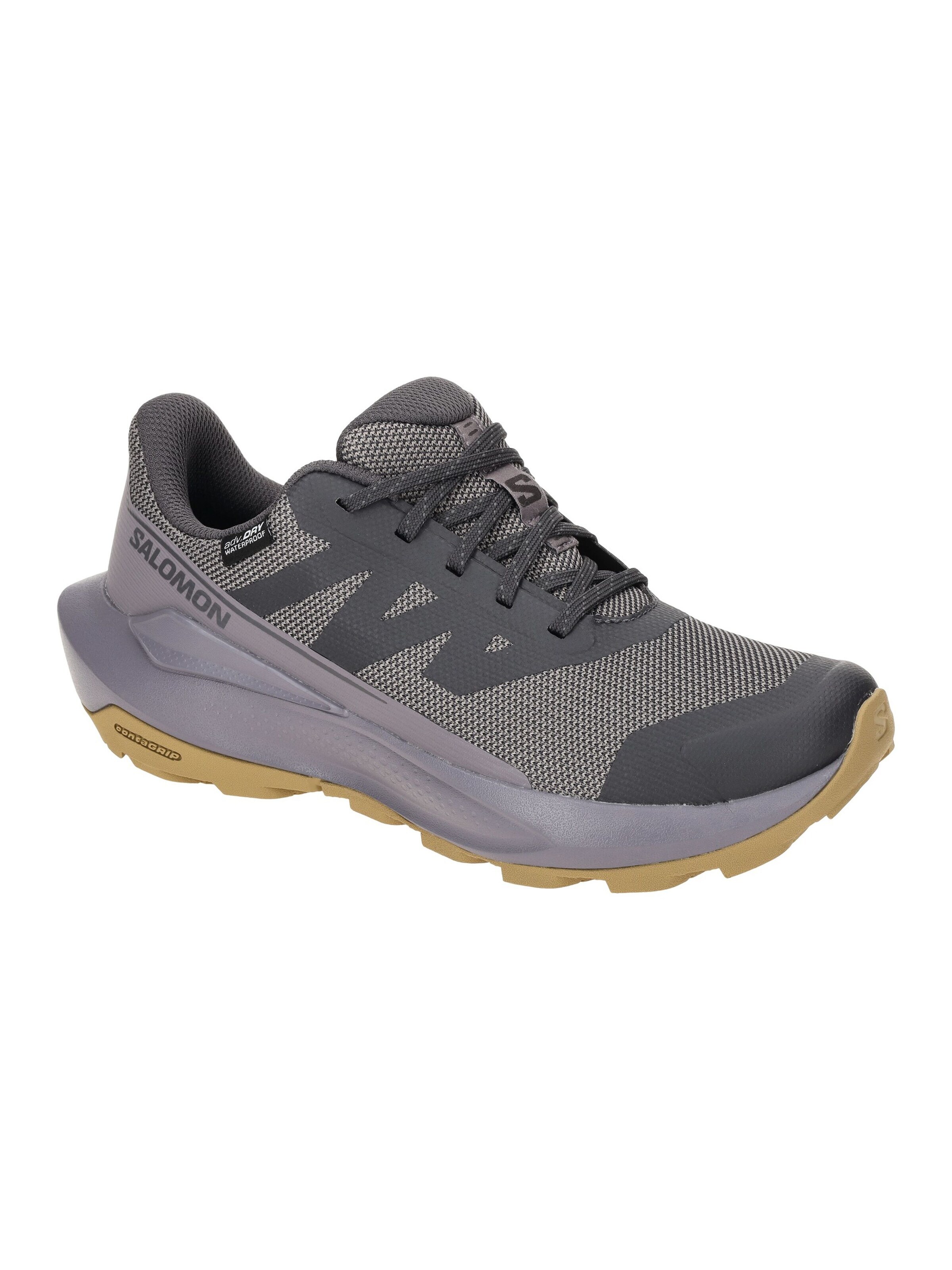 SALOMON Athletic Shoes 'Salomon Elixir Tour Damen Schuhe grau lila Waterproof 475771' in Grey: front