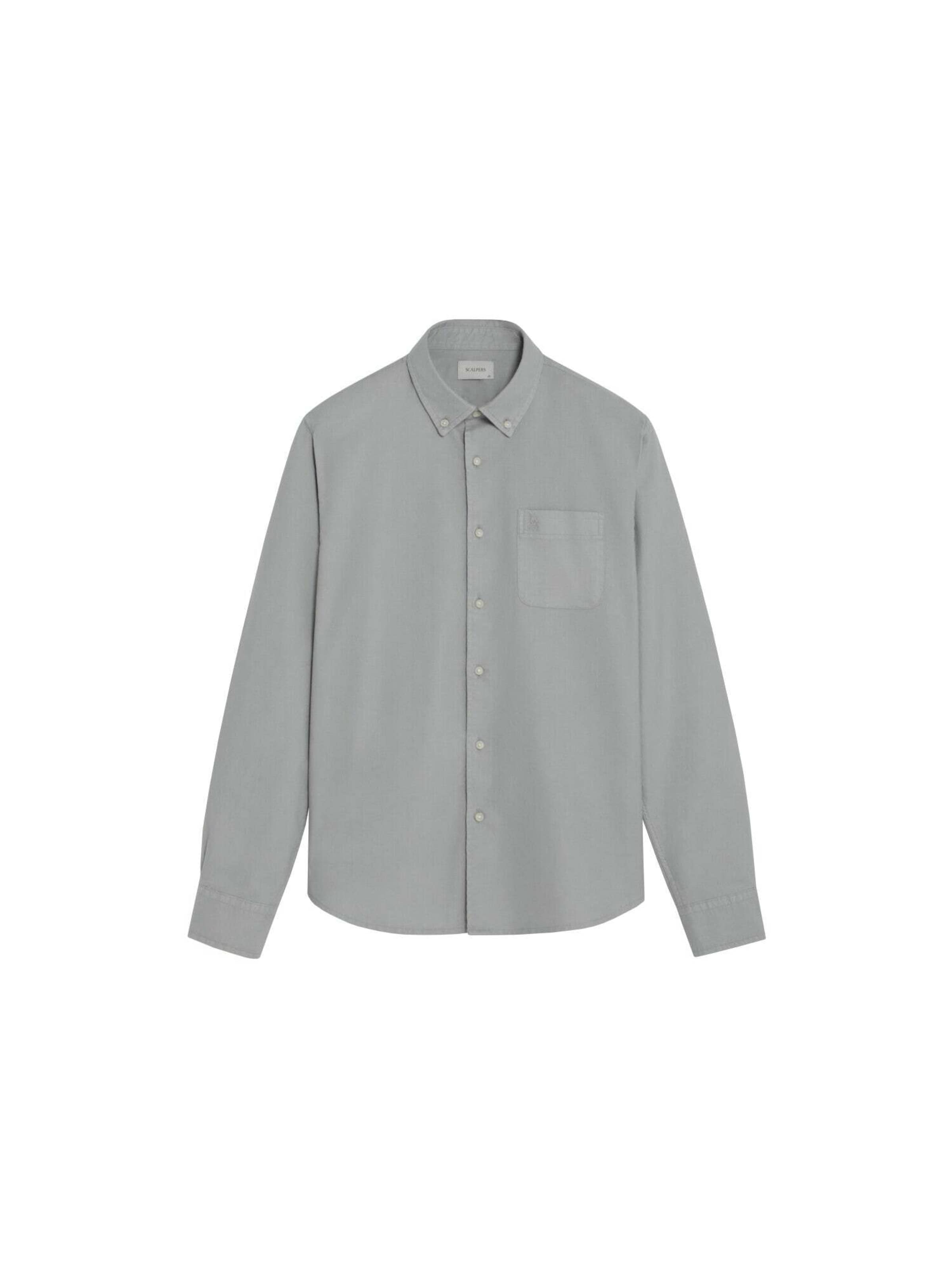 pelēks Scalpers Standarta piegriezums Krekls 'Beach Oxford': no priekšpuses