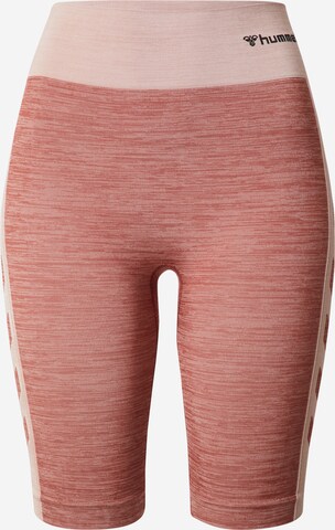 Hummel Skinny Sportbroek in Rood: voorkant