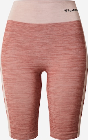 Hummel Skinny Sportbroek in Rood: voorkant