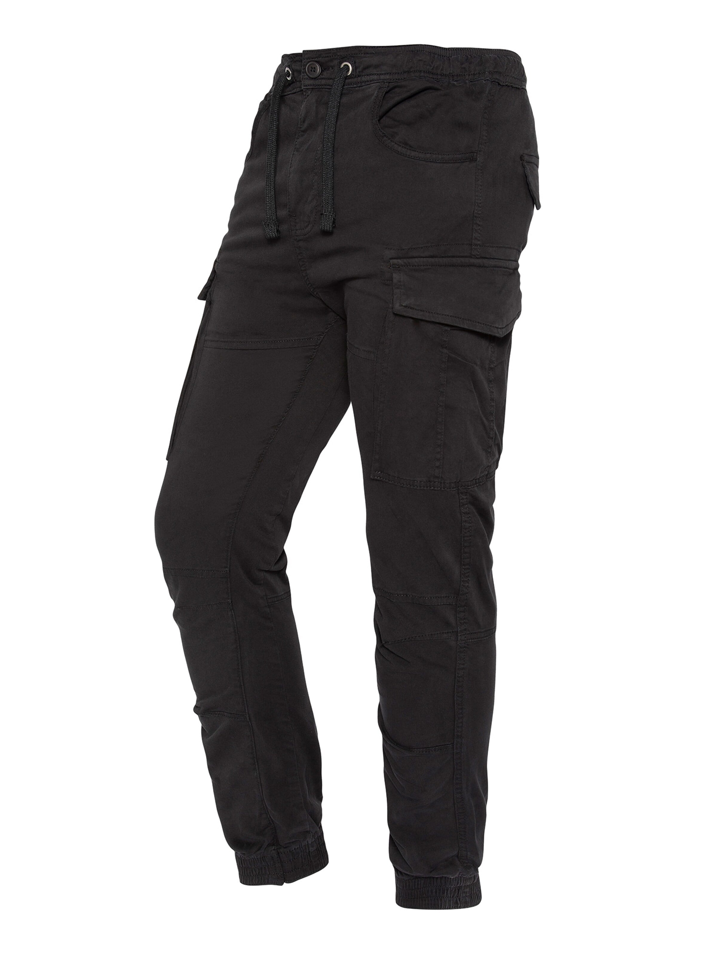Schott NYC Regular Cargo Pants in Black