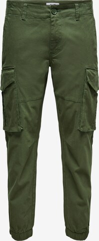 Tapered Pantaloni cargo 'Kim' di Only & Sons in verde: frontale