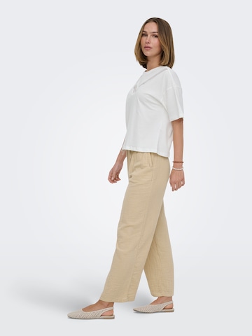 ONLY Wide leg Pants 'ONLTHYRA' in Beige