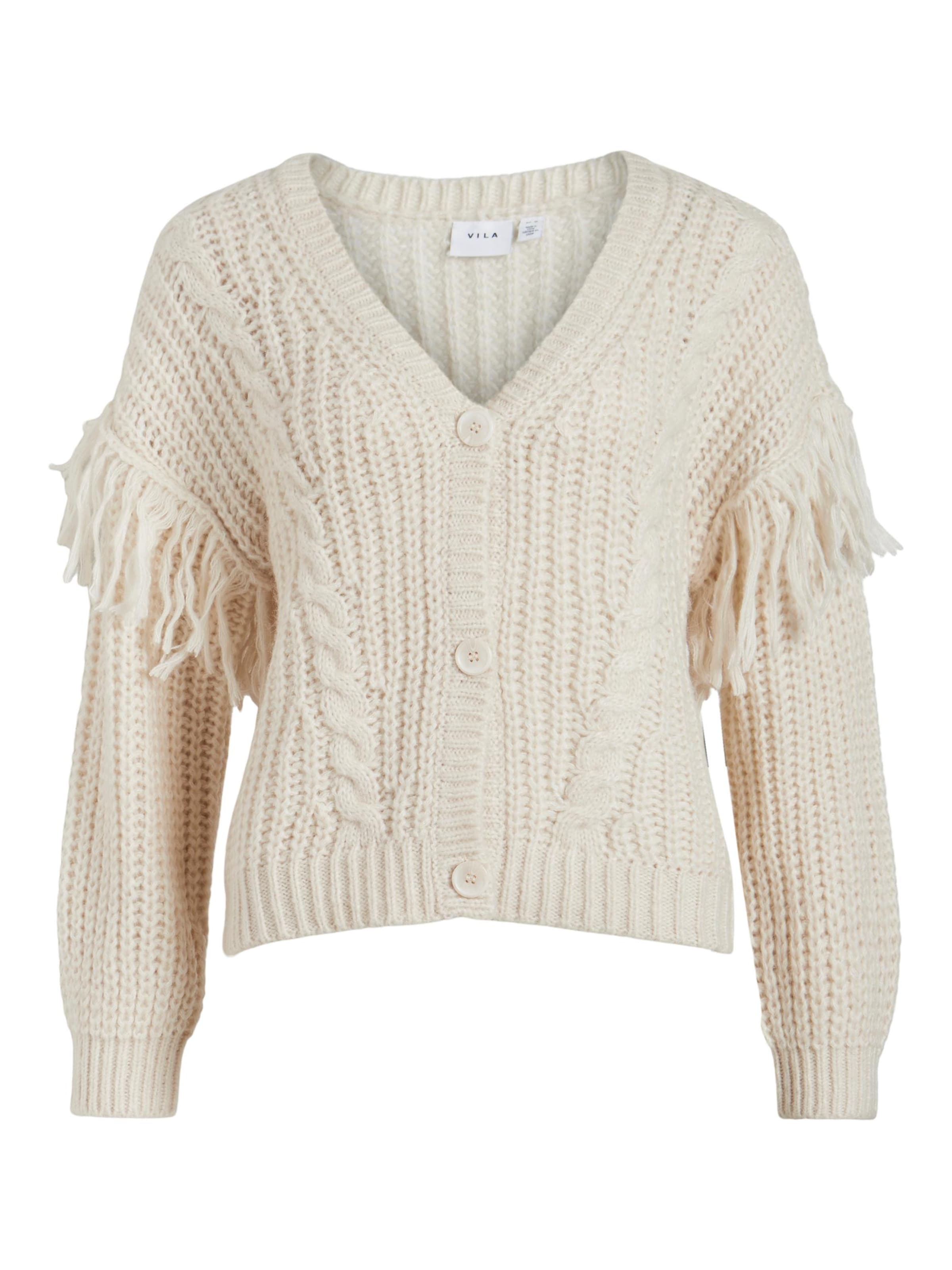 VILA Knit cardigan 'AKSINA' in Beige: front