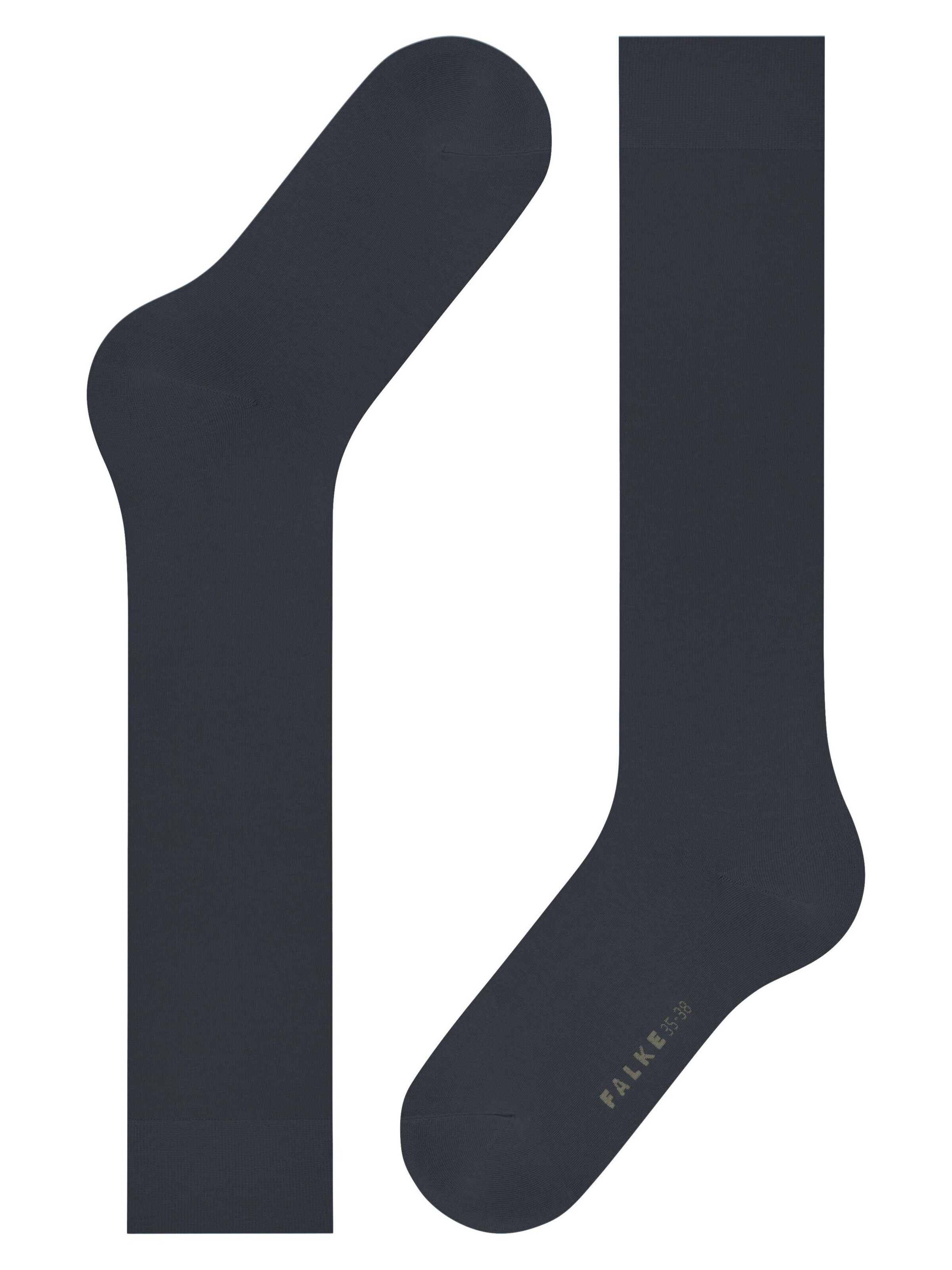 FALKE Knee High Socks 'Cotton Touch' in Grey: front
