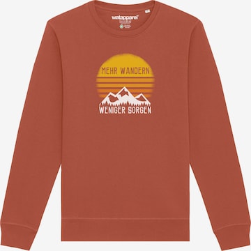Sweat-shirt ' Mehr Wandern ' Watapparel en marron : devant