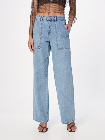 Gina Tricot Wide Leg Jeans i blå: forside