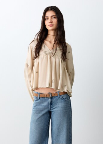 MANGO TEEN Blouse 'Grain' in Beige: front