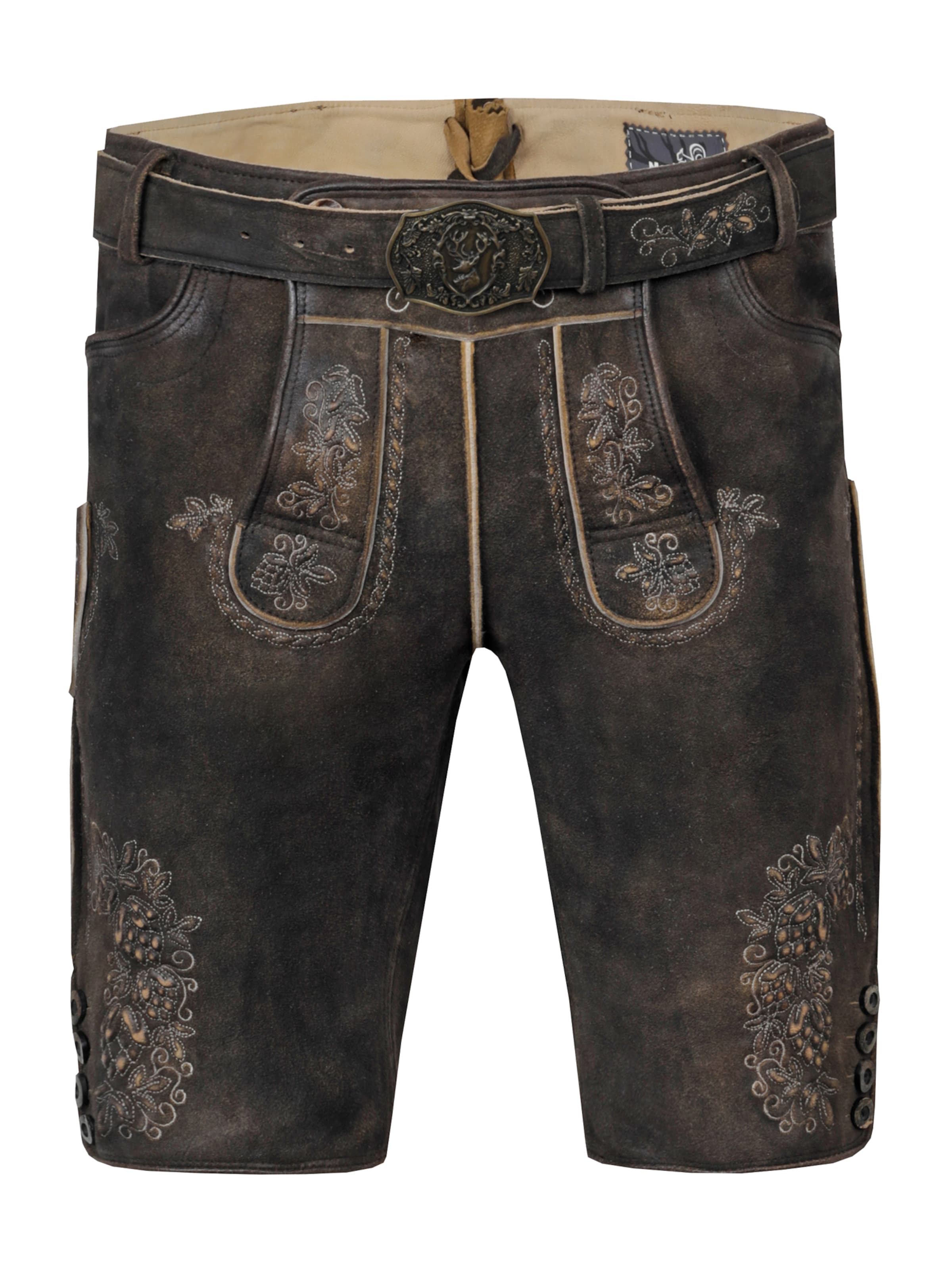 MARJO Regular Панталон в традиционен стил 'GE-9-Röslau' в кафяво: отпред