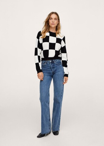 MANGO Pullover 'Chess' in Schwarz