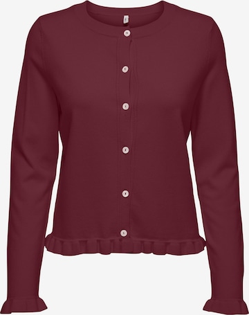 ONLY Gebreid vest 'ONLCinderel' in Rood: voorkant