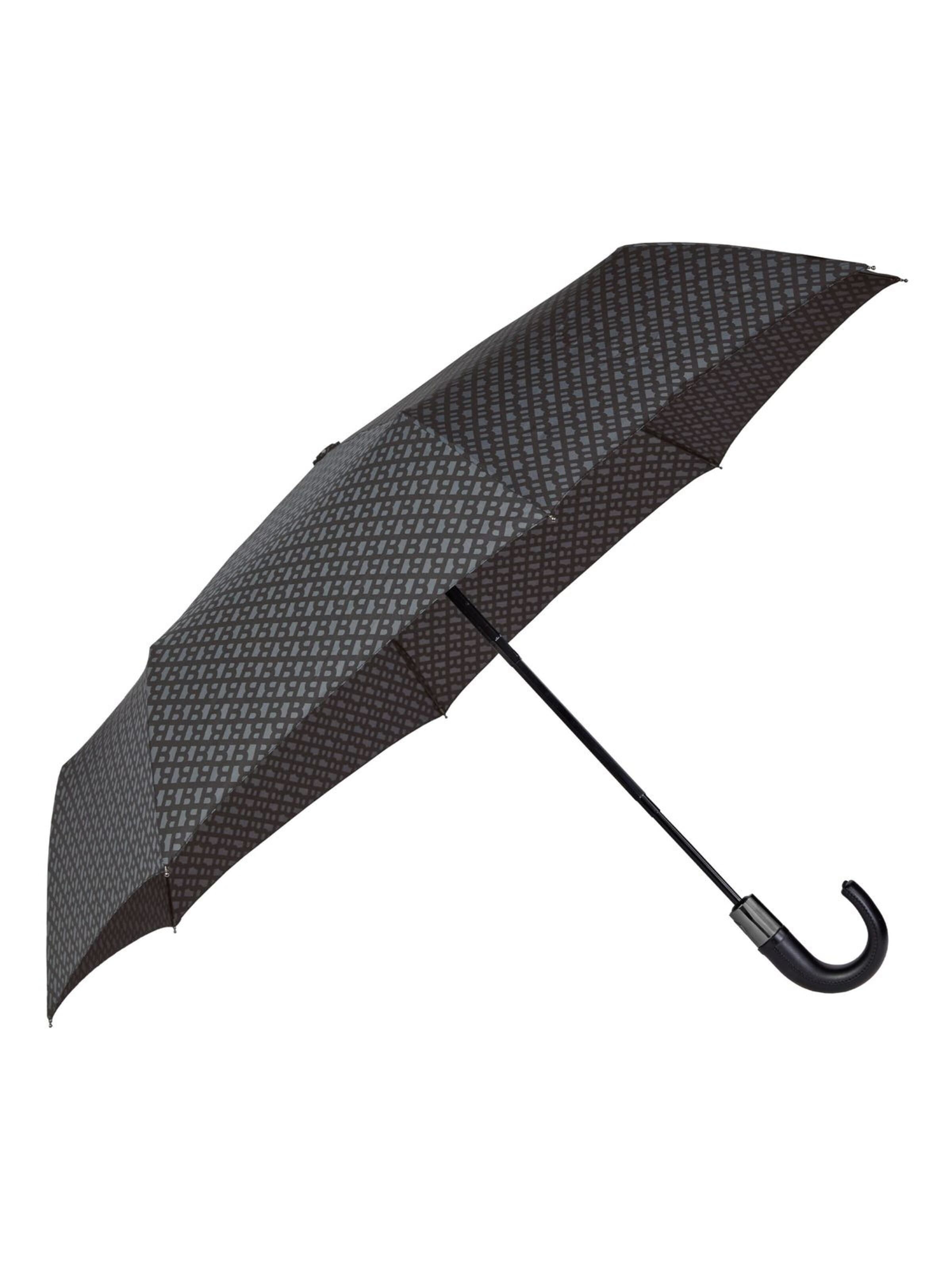 Parapluie 'Pocket umbrella Monogramme Dark Grey' BOSS en gris : devant