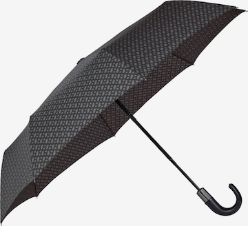 BOSS Regenschirm 'Pocket umbrella Monogramme' in Grau: Vorderseite