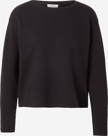 Bluză de molton de la s.Oliver pe negru: față