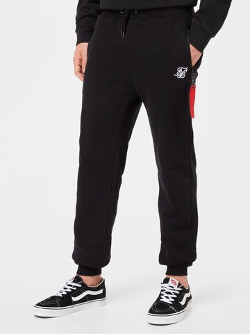 SikSilk Tapered Pants in Black: front