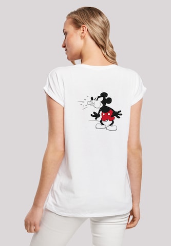 F4NT4STIC Shirt 'Disney Mickey-Mouse-Tongue' in Wit: voorkant
