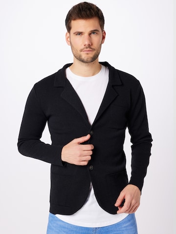 Coupe regular Veste de costume 'JAN' Key Largo en noir : devant