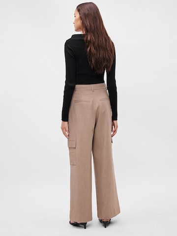 MSCH COPENHAGEN Wide leg Veckad byxa 'Michelle' i brun