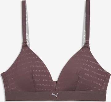 PUMA Triangle Bra in Brown: front