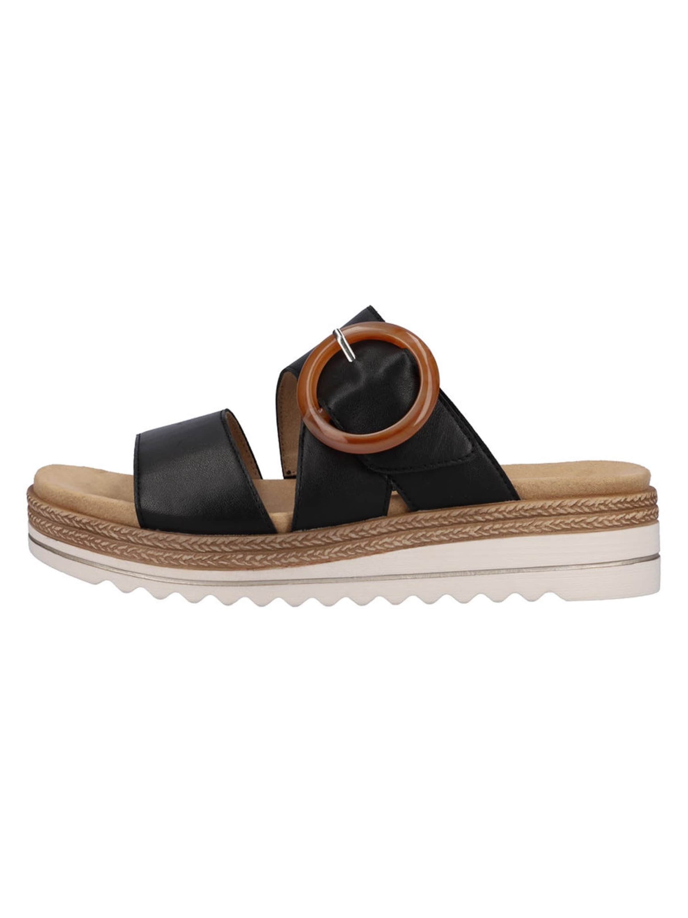 REMONTE Mules 'Basic' in Black: front
