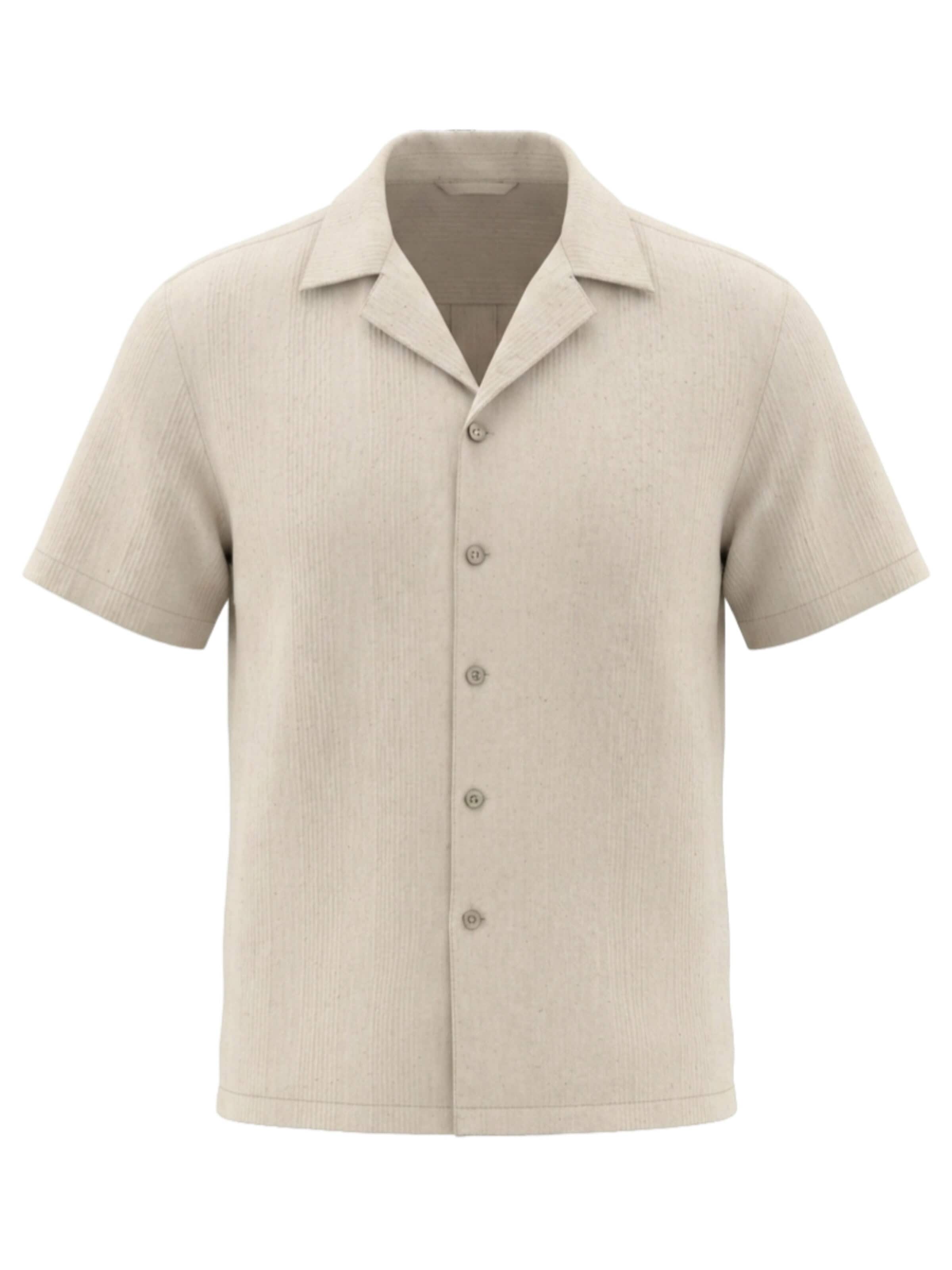 Ombre Regular fit Button Up Shirt in Beige: front