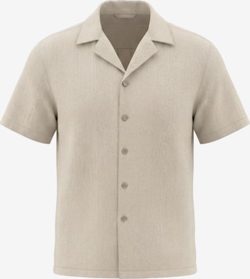 Ombre Button Up Shirt in Beige: front