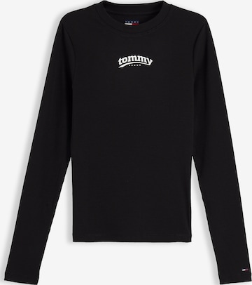 Tommy Jeans Тениска 'ESS' в черно: отпред