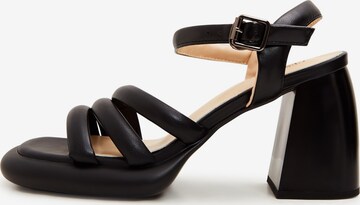 CESARE GASPARI Strap Sandals in Black: front