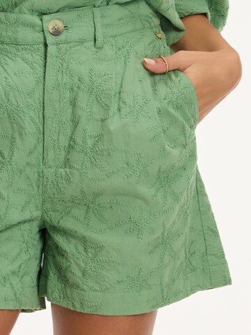 Shiwi Štandardný strih Plisované nohavice 'Marte' - Zelená