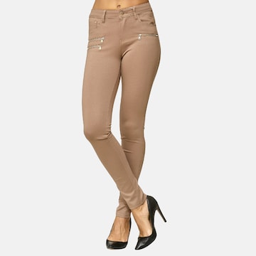 Skinny Jean Elara en beige : devant