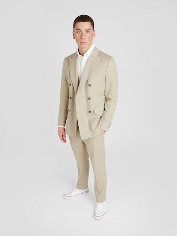 Coupe slim Costume 'PETER' SELECTED HOMME en beige : devant