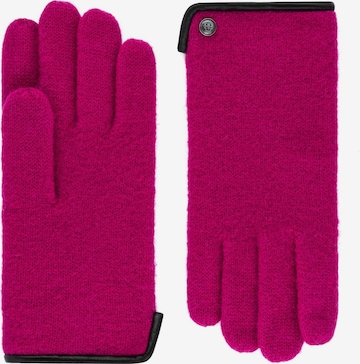 Roeckl Full finger gloves 'FELTED WOOL' in Pink: front