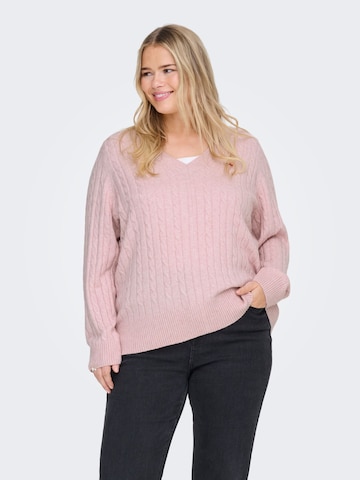 Pull-over 'CARKATIA' ONLY Carmakoma en rose : devant