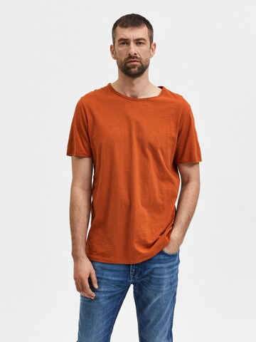 SELECTED HOMME Тениска 'Morgan' в оранжево: отпред
