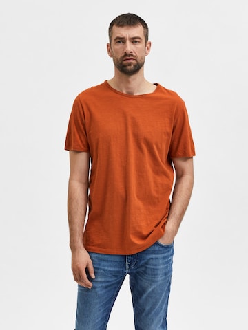 SELECTED HOMME Shirt 'Morgan' in Orange: front