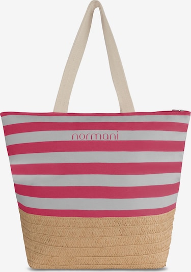 normani Strandtasche 'Mackay' in hellbraun / grau / rot, Produktansicht