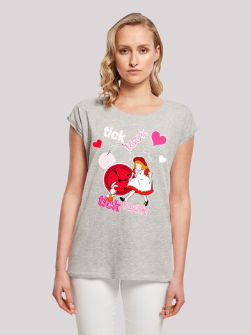 T-shirt 'Alice im Wunderland Tick Tock' F4NT4STIC en gris : devant