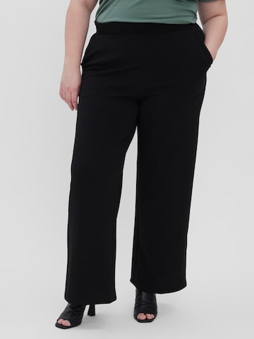 Loosefit Pantaloni 'Agnes' de la Vero Moda Curve pe negru: față