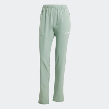 ADIDAS TERREX Slim fit Outdoor Pants 'ESS' in Green: front