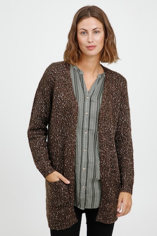 Fransa Knit Cardigan 'FRCESPOT 1' in Brown: front