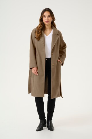 Cream Between-Seasons Coat 'Camelia' in Brown