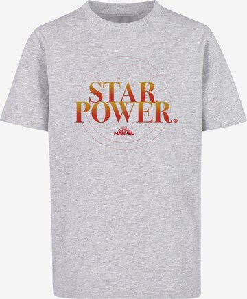 ABSOLUTE CULT T-Shirt 'Captain Marvel - Star Power' in Grau: predná strana