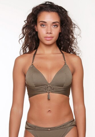 LingaDore Triangle Bikini Top in Green: front