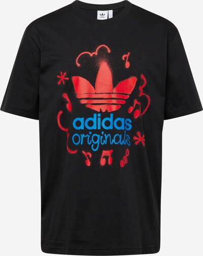 ADIDAS ORIGINALS T-Shirt in azur / rot / schwarz, Produktansicht